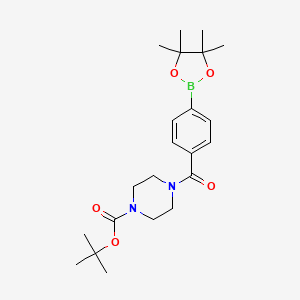molecular formula C22H33BN2O5 B1287051 叔丁基 4-(4-(4,4,5,5-四甲基-1,3,2-二氧杂硼环己烷-2-基)苯甲酰)哌嗪-1-羧酸酯 CAS No. 864754-13-2