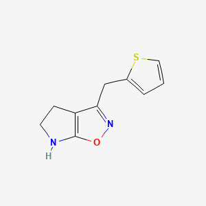 molecular formula C10H10N2OS B12870534 3-(Thiophen-2-ylmethyl)-5,6-dihydro-4H-pyrrolo[3,2-d]isoxazole 