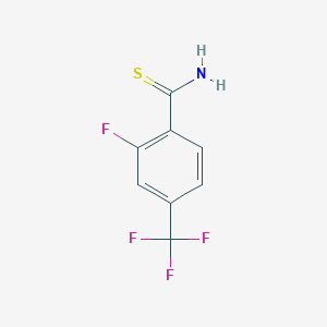 molecular formula C8H5F4NS B1287060 2-氟-4-(三氟甲基)硫代苯甲酰胺 CAS No. 317319-34-9