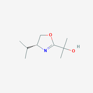 molecular formula C9H17NO2 B12870600 (R)-2-(4-Isopropyl-4,5-dihydrooxazol-2-yl)propan-2-ol 