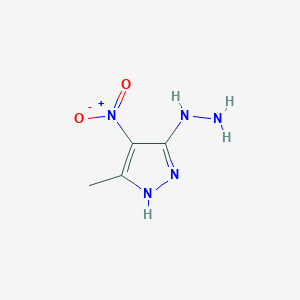 molecular formula C4H7N5O2 B12870643 3-Hydrazono-5-methyl-4-nitro-2,3-dihydro-1H-pyrazole CAS No. 57097-82-2