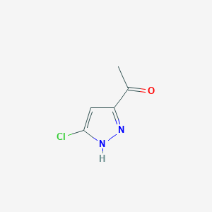 molecular formula C5H5ClN2O B12870741 1-(5-chloro-1H-pyrazol-3-yl)ethanone 