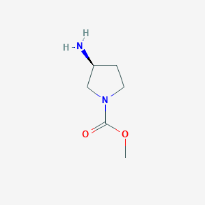 molecular formula C6H12N2O2 B12870751 (S)-methyl 3-aminopyrrolidine-1-carboxylate 