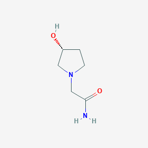 molecular formula C6H12N2O2 B12870796 (R)-2-(3-Hydroxypyrrolidin-1-yl)acetamide 