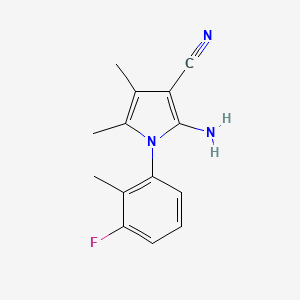 molecular formula C14H14FN3 B12870816 2-Amino-1-(3-fluoro-2-methylphenyl)-4,5-dimethyl-1H-pyrrole-3-carbonitrile 