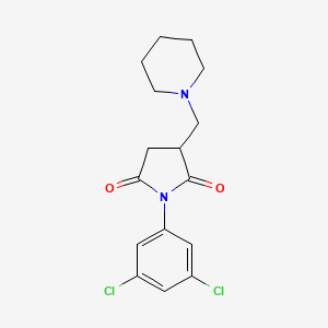 molecular formula C16H18Cl2N2O2 B12870825 1-(3,5-Dichlorophenyl)-3-(piperidin-1-ylmethyl)pyrrolidine-2,5-dione CAS No. 63642-92-2