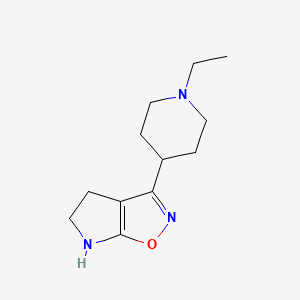 molecular formula C12H19N3O B12870895 3-(1-ethylpiperidin-4-yl)-4,5-dihydro-2H-pyrrolo[3,2-d][1,2]oxazole CAS No. 603067-97-6