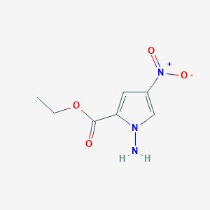 molecular formula C7H9N3O4 B12870903 ethyl 1-amino-4-nitro-1H-pyrrole-2-carboxylate 