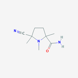 molecular formula C9H15N3O B12870923 5-Cyano-1,2,5-trimethylpyrrolidine-2-carboxamide 