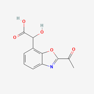 molecular formula C11H9NO5 B12870970 2-(2-Acetylbenzo[d]oxazol-7-yl)-2-hydroxyacetic acid 