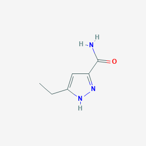 molecular formula C6H9N3O B12870989 3-Ethyl-1h-pyrazole-5-carboxamide 