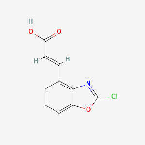 molecular formula C10H6ClNO3 B12871001 3-(2-Chlorobenzo[d]oxazol-4-yl)acrylic acid 