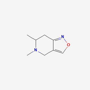 molecular formula C8H12N2O B12871127 5,6-Dimethyl-4,5,6,7-tetrahydroisoxazolo[4,3-c]pyridine 