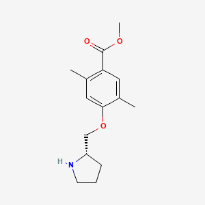 molecular formula C15H21NO3 B12871131 Methyl 2,5-dimethyl-4-{[(2S)-pyrrolidin-2-yl]methoxy}benzoate CAS No. 922529-33-7