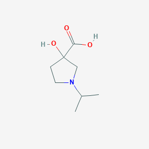 molecular formula C8H15NO3 B12871156 3-Hydroxy-1-isopropylpyrrolidine-3-carboxylic acid 