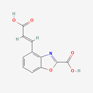 molecular formula C11H7NO5 B12871164 4-(2-Carboxyvinyl)benzo[d]oxazole-2-carboxylic acid 