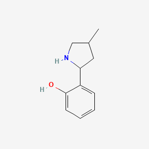 molecular formula C11H15NO B12871244 2-(4-Methylpyrrolidin-2-yl)phenol CAS No. 5069-34-1