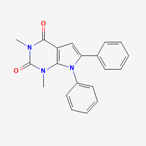 molecular formula C20H17N3O2 B12871263 1,3-Dimethyl-6,7-diphenyl-1h-pyrrolo[2,3-d]pyrimidine-2,4(3h,7h)-dione CAS No. 745-35-7