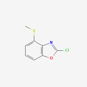 molecular formula C8H6ClNOS B12871268 2-Chloro-4-(methylthio)benzo[d]oxazole 