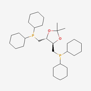 molecular formula C31H56O2P2 B12871286 dicyclohexyl-[[(4R,5R)-5-(dicyclohexylphosphanylmethyl)-2,2-dimethyl-1,3-dioxolan-4-yl]methyl]phosphane CAS No. 82239-68-7