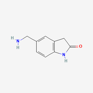 molecular formula C9H10N2O B1287131 5-(Aminomethyl)indolin-2-one CAS No. 220904-92-7