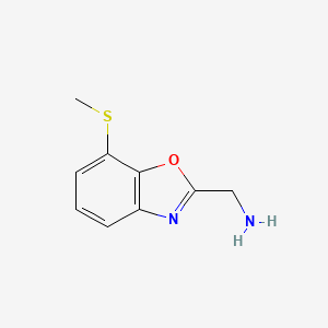 molecular formula C9H10N2OS B12871313 2-(Aminomethyl)-7-(methylthio)benzo[d]oxazole 