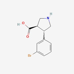 (3R,4S)-rel-4-(3-Bromophenyl)pyrrolidine-3-carboxylic acid