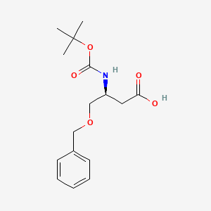 molecular formula C16H23NO5 B1287138 (S)-4-(Benzyloxy)-3-((tert-butoxycarbonyl)amino)butanoic acid CAS No. 718608-08-3