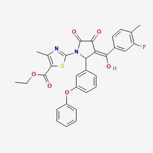 Ethyl 2-(3-(3-fluoro-4-methylbenzoyl)-4-hydroxy-5-oxo-2-(3-phenoxyphenyl)-2,5-dihydro-1H-pyrrol-1-yl)-4-methylthiazole-5-carboxylate