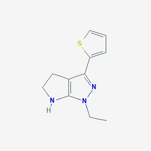 molecular formula C11H13N3S B12871401 1-Ethyl-3-(thiophen-2-yl)-1,4,5,6-tetrahydropyrrolo[2,3-c]pyrazole 