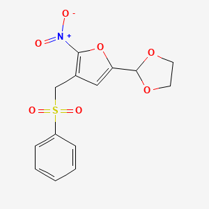 2-{4-[(Benzenesulfonyl)methyl]-5-nitrofuran-2-yl}-1,3-dioxolane