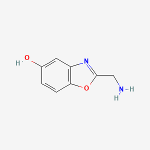 molecular formula C8H8N2O2 B12871472 2-(Aminomethyl)-5-hydroxybenzo[d]oxazole 