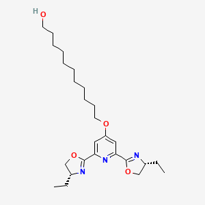 molecular formula C26H41N3O4 B12871479 11-((2,6-Bis((R)-4-ethyl-4,5-dihydrooxazol-2-yl)pyridin-4-yl)oxy)undecan-1-ol 