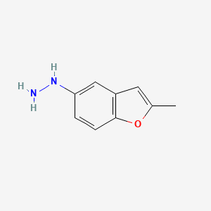 molecular formula C9H10N2O B12871484 (2-Methylbenzofuran-5-yl)hydrazine 