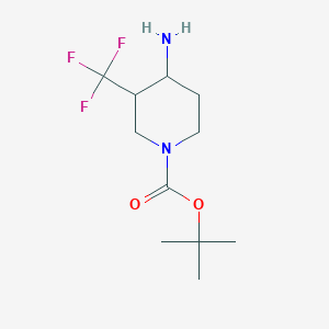 molecular formula C11H19F3N2O2 B1287149 Tert-butyl 4-amino-3-(trifluoromethyl)piperidine-1-carboxylate CAS No. 1255098-67-9