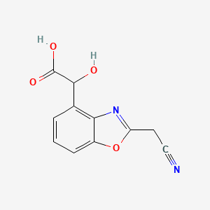 molecular formula C11H8N2O4 B12871490 2-(2-(Cyanomethyl)benzo[d]oxazol-4-yl)-2-hydroxyacetic acid 