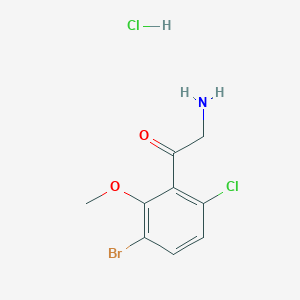 molecular formula C9H10BrCl2NO2 B12871518 3-Bromo-6-chloro-2-methoxyphenacylamine hydrochloride 