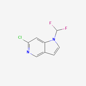 molecular formula C8H5ClF2N2 B12871536 6-Chloro-1-(difluoromethyl)-1H-pyrrolo[3,2-c]pyridine 