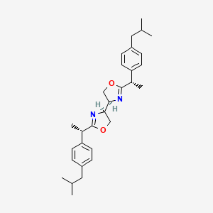 molecular formula C30H40N2O2 B12871546 (4S,4'S)-2,2'-Bis((S)-1-(4-isobutylphenyl)ethyl)-4,4',5,5'-tetrahydro-4,4'-bioxazole 