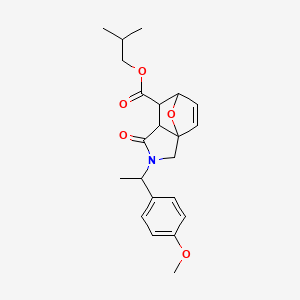 2-Methylpropyl 2-[1-(4-methoxyphenyl)ethyl]-1-oxo-1,2,3,6,7,7a-hexahydro-3a,6-epoxyisoindole-7-carboxylate