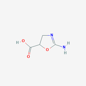 molecular formula C4H6N2O3 B12871646 2-Amino-4,5-dihydrooxazole-5-carboxylic acid 