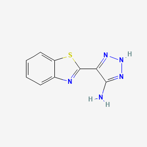 molecular formula C9H7N5S B12871657 4-(Benzo[d]thiazol-2-yl)-1H-1,2,3-triazol-5-amine 