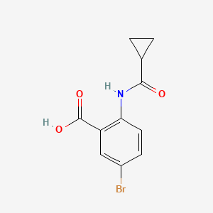 molecular formula C5H8BrN3O2S B1287166 5-Bromo-2-[(cyclopropylcarbonyl)amino]benzoic acid CAS No. 401462-74-6