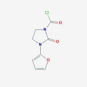 molecular formula C8H7ClN2O3 B12871676 3-(Furan-2-yl)-2-oxoimidazolidine-1-carbonyl chloride CAS No. 62492-31-3