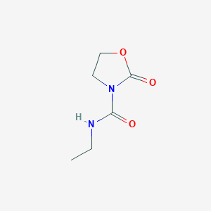 molecular formula C6H10N2O3 B12871689 N-Ethyl-2-oxooxazolidine-3-carboxamide 