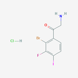 molecular formula C8H7BrClFINO B12871692 2-Bromo-3-fluoro-4-iodophenacylamine hydrochloride 