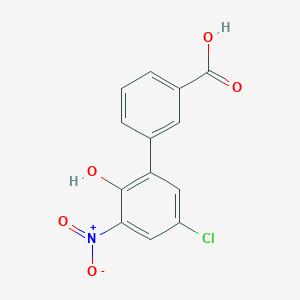 molecular formula C13H8ClNO5 B1287170 5'-Chloro-2'-hydroxy-3'-nitro-[1,1'-biphenyl]-3-carboxylic acid CAS No. 376592-58-4