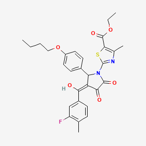 Ethyl 2-(2-(4-butoxyphenyl)-3-(3-fluoro-4-methylbenzoyl)-4-hydroxy-5-oxo-2,5-dihydro-1H-pyrrol-1-yl)-4-methylthiazole-5-carboxylate