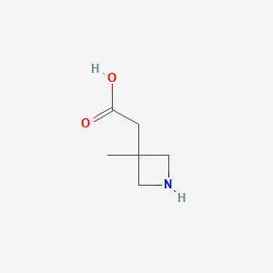 molecular formula C6H11NO2 B12871765 2-(3-Methylazetidin-3-yl)acetic acid 