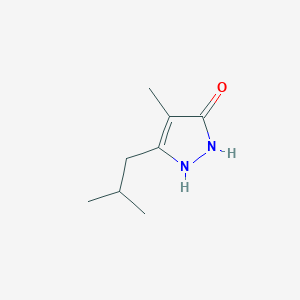 molecular formula C8H14N2O B12871823 5-Isobutyl-4-methyl-1H-pyrazol-3(2H)-one 